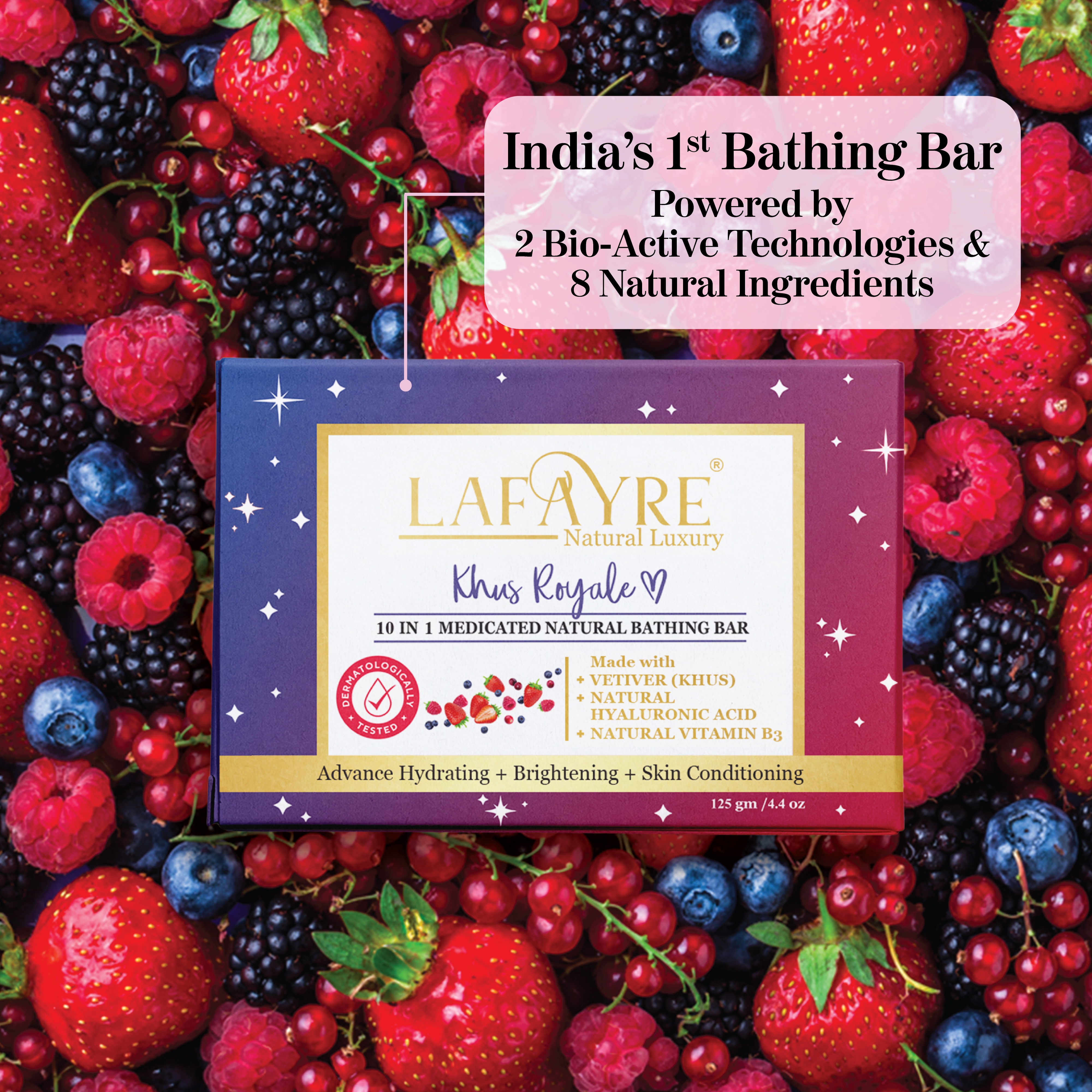 Khus Royale - 10 in 1 Medicated Bathing Bar - 75 gm / 125 gm - LAFAYRE