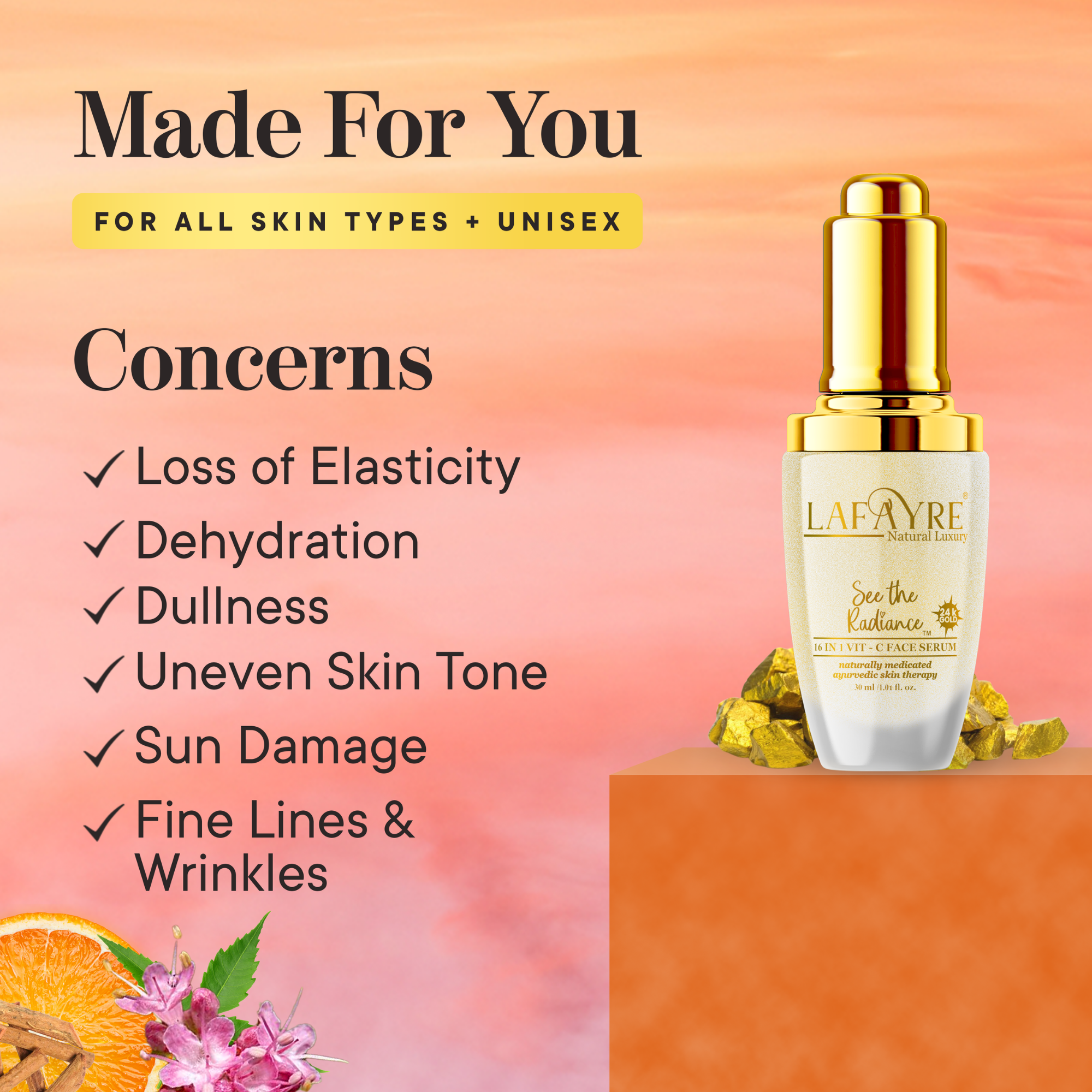 See the Radiance 16 in 1 Vitamin C Face Serum + 24 k Gold