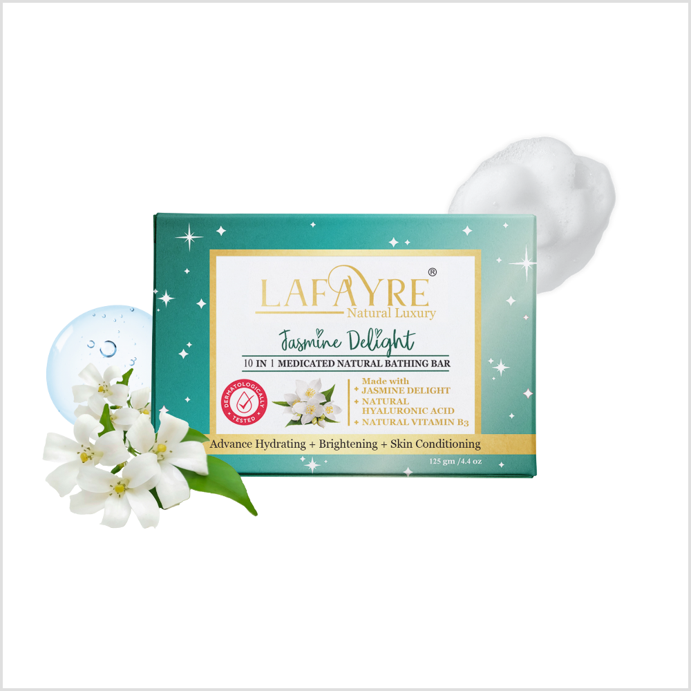 Jasmine Delight - 10 in 1 Medicated Face & Body Bar - 75 gm / 125 gm - LAFAYRE