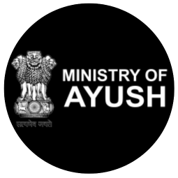 logo of inistry of ayush on black circle