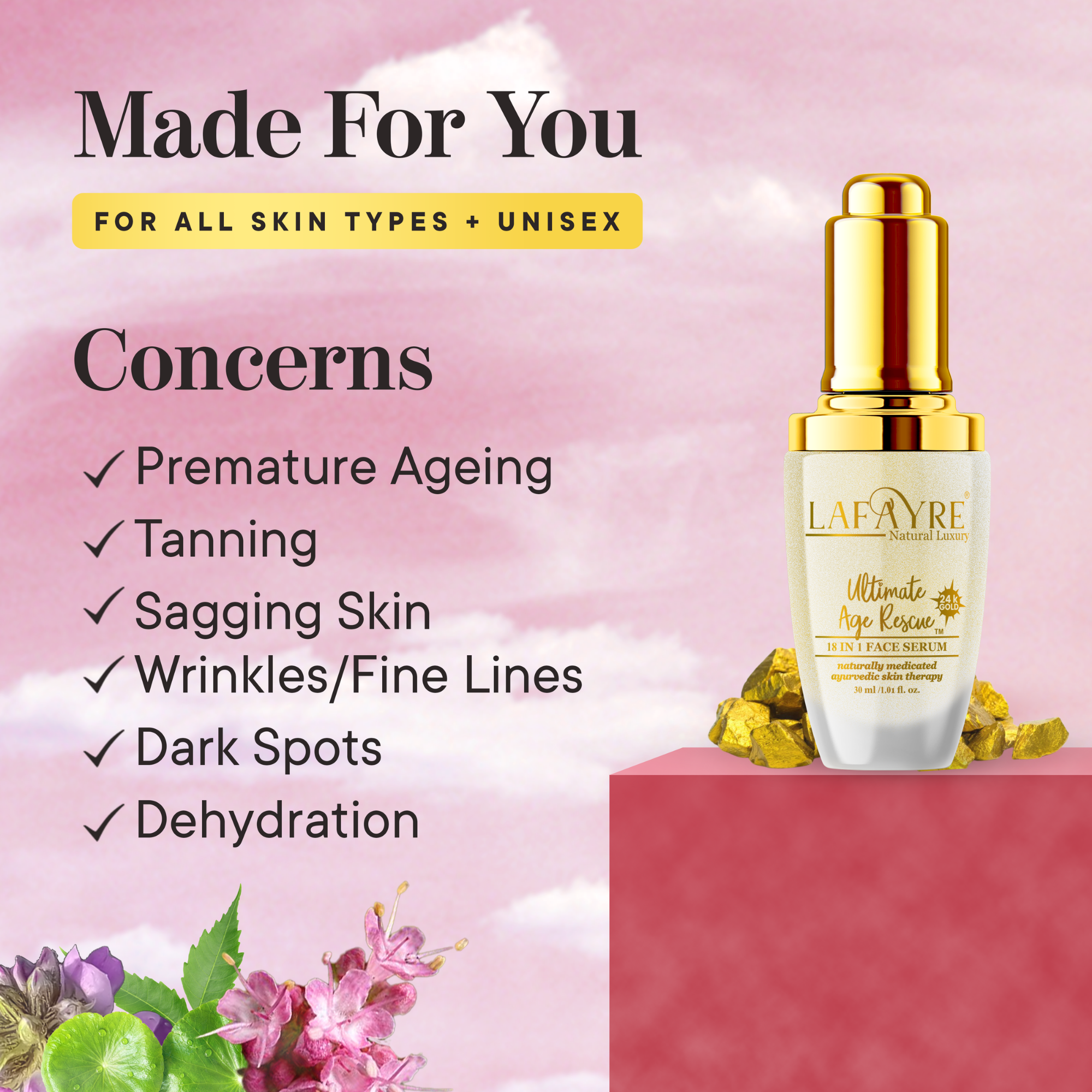 Ultimate Age Rescue 18 in 1 Face Serum with 24k Gold