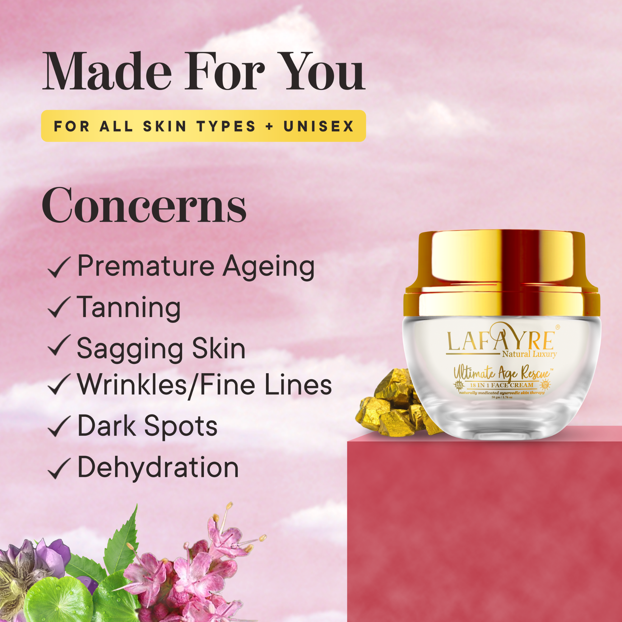 Ultimate Age Rescue 18 in 1 Face Cream with 24k Gold