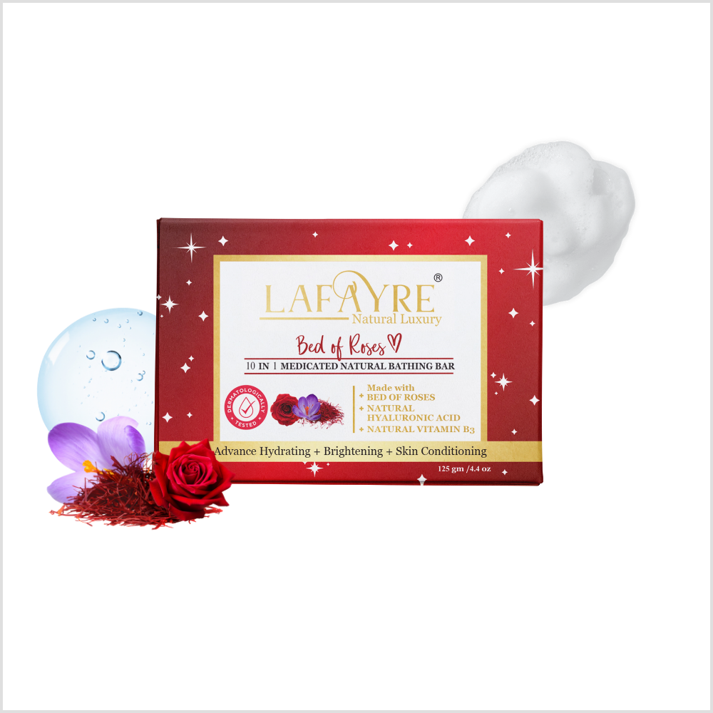 Bed of Roses - 10 in 1 Medicated Face & Body Bar - 75 gm / 125 gm - LAFAYRE