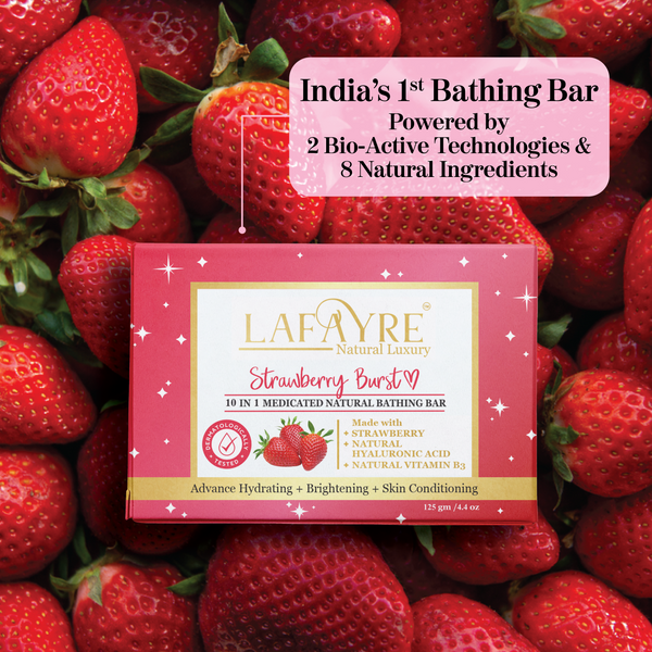 Strawberry Burst - 10 in 1 Medicated Face & Body Bar - 75 gm / 125 gm - LAFAYRE