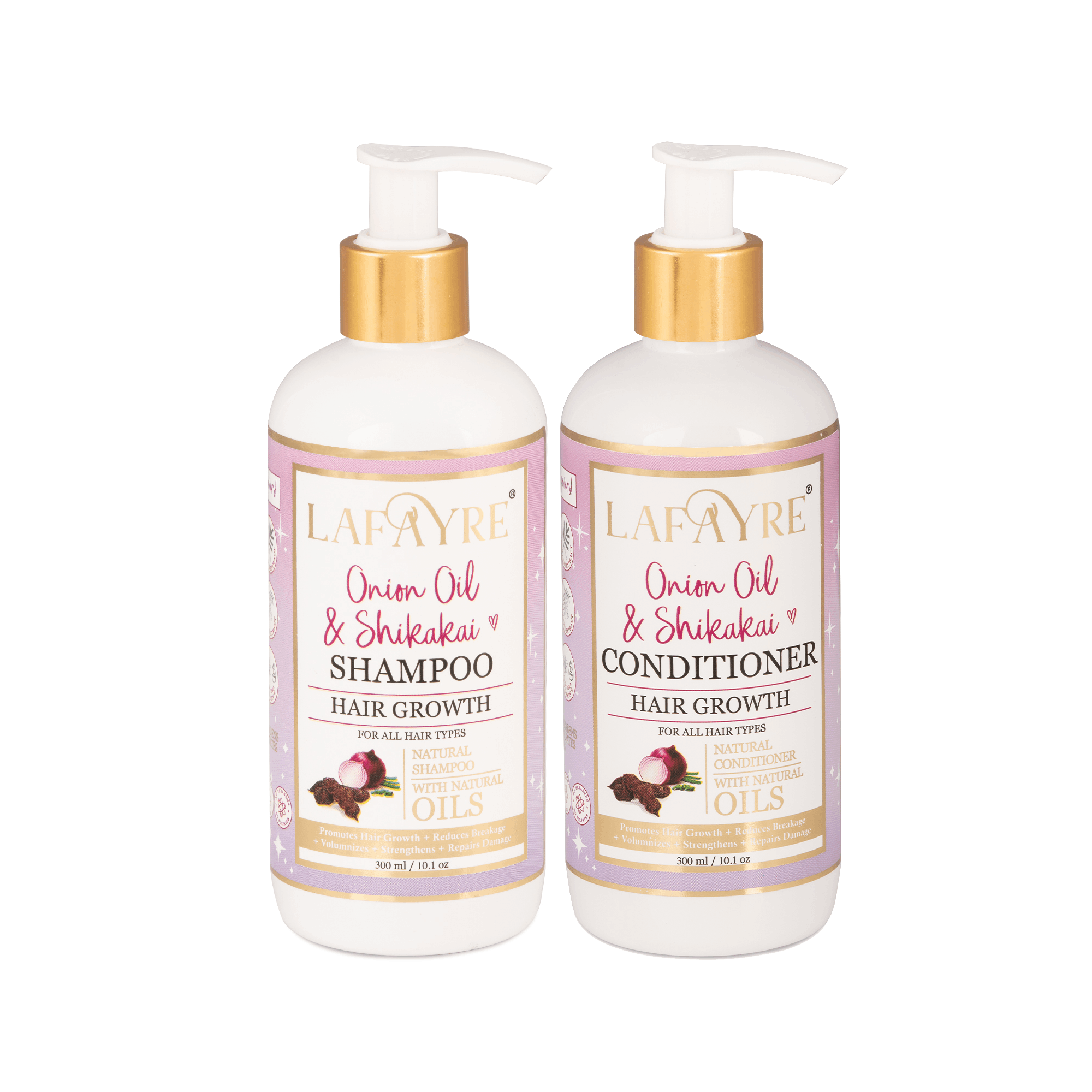 Onion Oil & Shikakai Hair Growth Shampoo & Conditioner - LAFAYRE